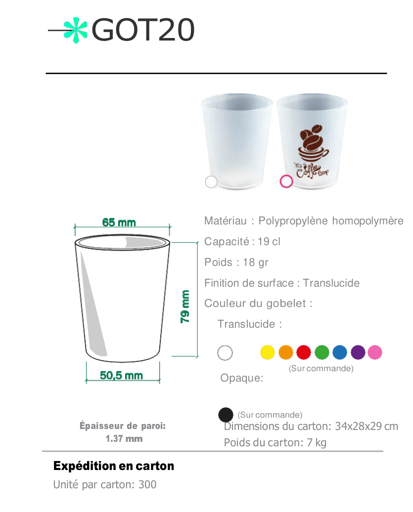 Gobelet 20cl — gobelet réutilisable